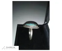 Women's NAVAJO Oblong Enchantment Turquoise Silver Ring - $80 (Pine River Area)